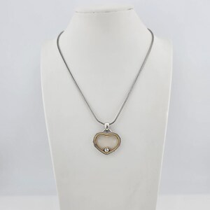 BRIGHTON 'Open Heart' Necklace Reversibe Crystal Accent Silver & Gold Plate 18" image 6