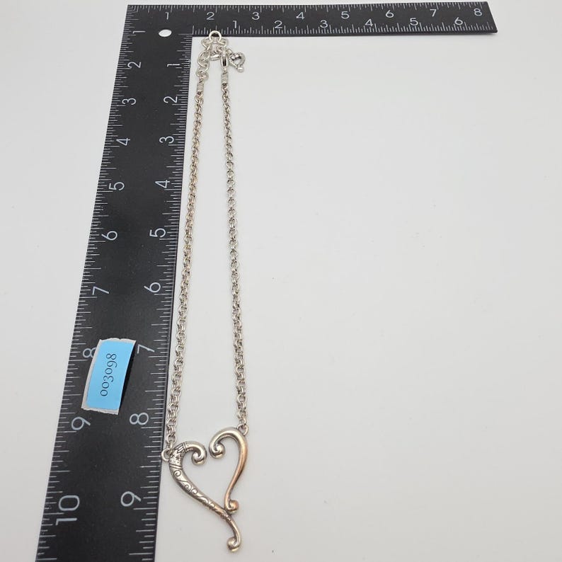 BRIGHTON 'Adore Me Heart' Necklace Open Heart Scrollwork Silver Plate 18" image 10