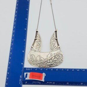 BRIGHTON "Flower Collar Statement" Necklace Crystal Accents Silver Plate 16" image 9