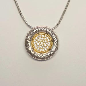 BRIGHTON "Soldroppe" Halsband Vändbara Pave Kristaller Guld & Silverplätering 45 cm bild 1