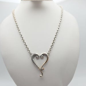 BRIGHTON 'Adore Me Heart' Necklace Open Heart Scrollwork Silver Plate 18" image 8