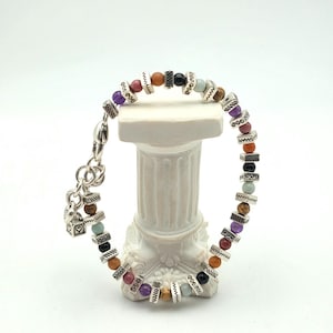 BRIGHTON "Confetti" Bracelet Various Semi-Precious Stones Silver Plate Beads 8" image 1