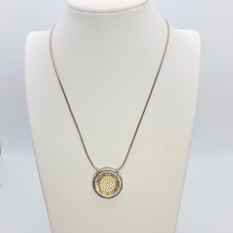 BRIGHTON "Soldroppe" Halsband Vändbara Pave Kristaller Guld & Silverplätering 45 cm bild 3