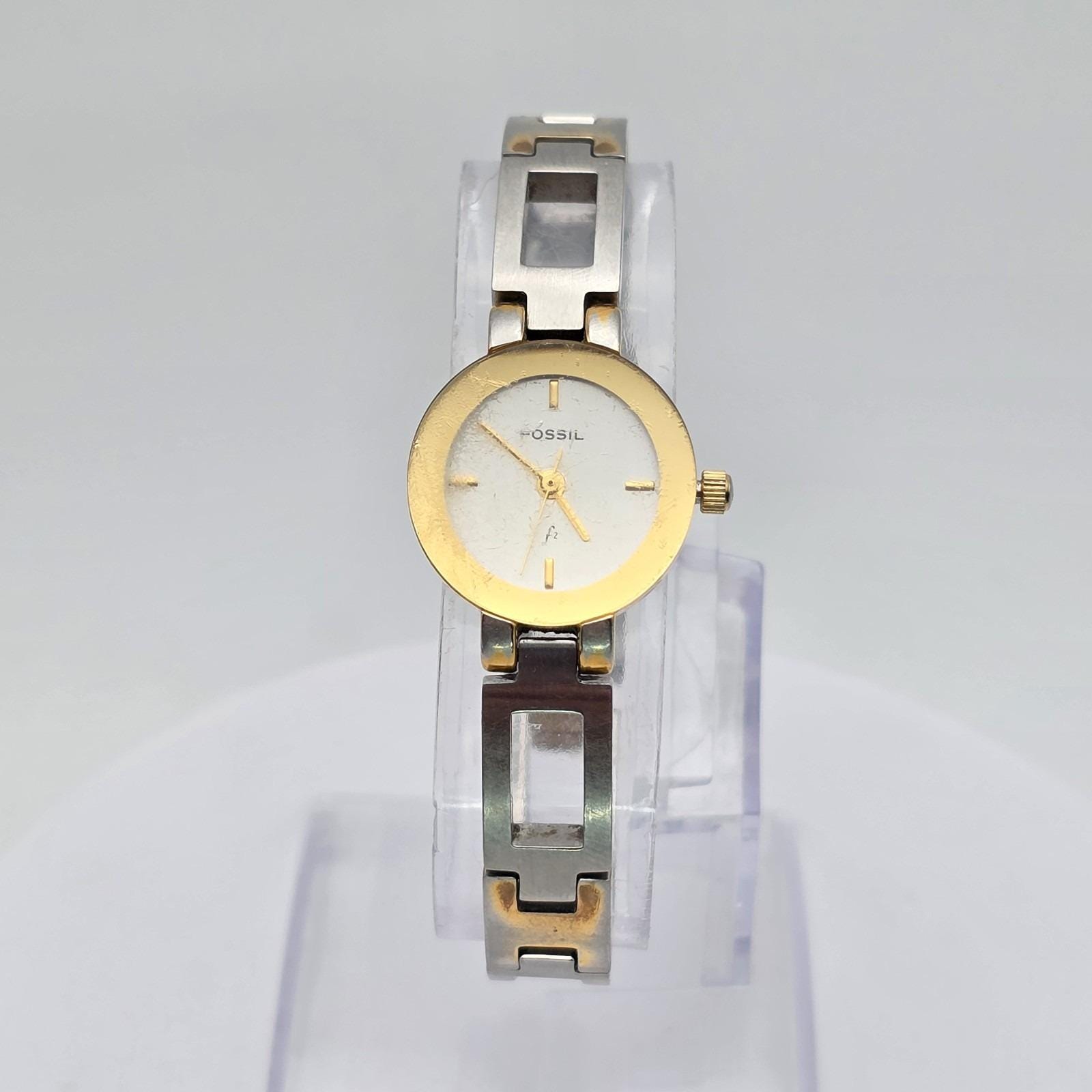 Vintage 2009 Fossil Date CZ Gem Bezel Momogram Strap 30mm Women\'s Quartz Watch WATCHMEGOBROKE - Etsy main image 2