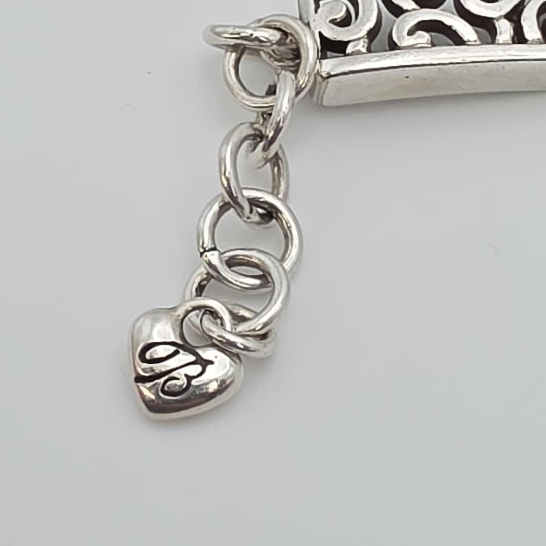 Pulsera BRIGHTON 'Deco Lace' con panel estrecho y calado, chapada en plata, 19,7 cm (7,75 pulgadas) imagen 7