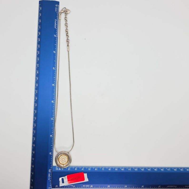 BRIGHTON "Soldroppe" Halsband Vändbara Pave Kristaller Guld & Silverplätering 45 cm bild 7