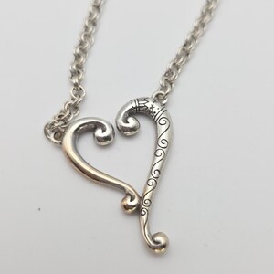 BRIGHTON 'Adore Me Heart' Necklace Open Heart Scrollwork Silver Plate 18" image 2