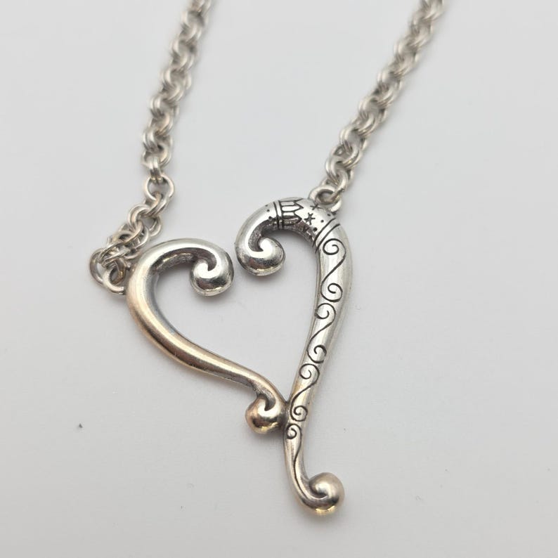 BRIGHTON 'Adore Me Heart' Necklace Open Heart Scrollwork Silver Plate 18" image 2