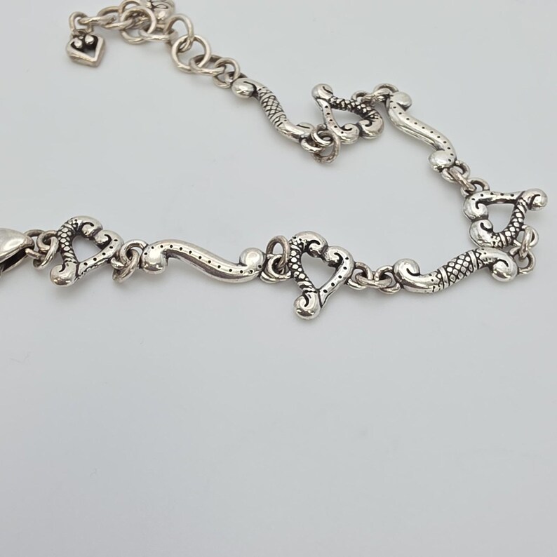 Pulsera BRIGHTON 'Tuscan' con eslabones de corazón grabados, baño de plata, 7,75 pulgadas. ¡ENVÍO GRATIS! imagen 2