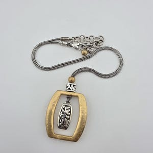 BRIGHTON 'Sensation' Necklace Scrollwork Hammered Gold & Silver Plate 20" image 3