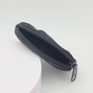 Portamonete vintage BRIGHTON in pelle nera con piccola tasca esterna e divisore interno immagine 8