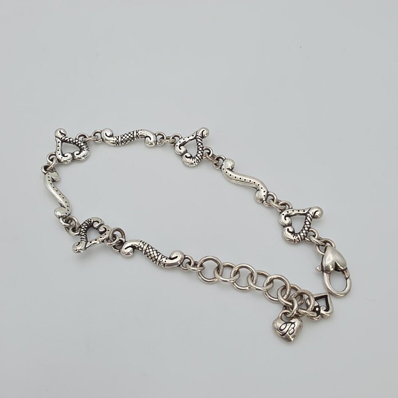 Pulsera BRIGHTON 'Tuscan' con eslabones de corazón grabados, baño de plata, 7,75 pulgadas. ¡ENVÍO GRATIS! imagen 4