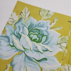 Heather Bailey Nicey Jane Chrysanthemum Flowers Olive Green Blue Sew Quilt OOP