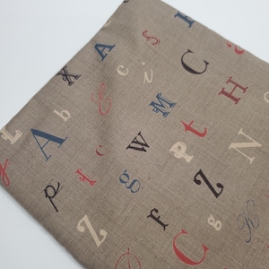 French General La Petite Ecole Moda Letters Lettering Script Gray Blender Reproduction Cotton OOP