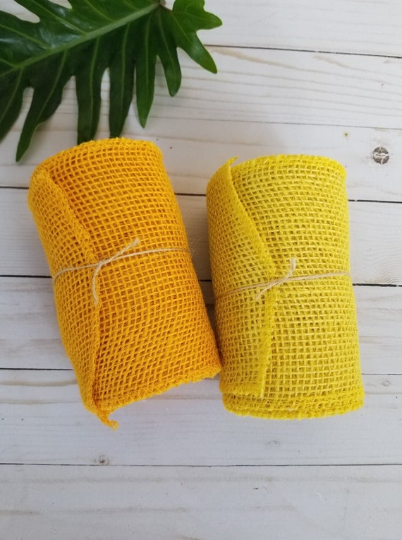 Yellow or Orange Burlap Ribbon Roll 5.5x15 Jute Fiber Etsy