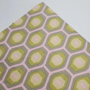 Amy Butler Midwest Modern Hexagons Pink Green Cotton OOP