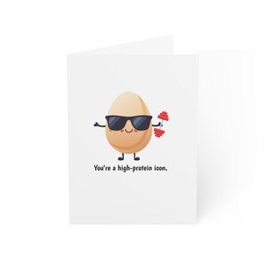 Funny Fitness Encouragement Card, High Protein Icon, Gym Motivation Gift, Workout Support Card for Friend, Fuel the Legend -  3.5" x 4.9"