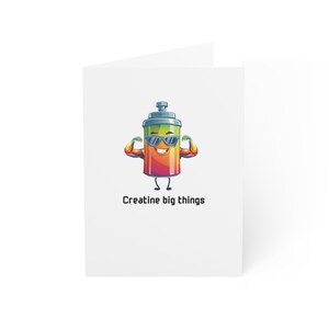 Cartão engraçado de incentivo à academia, "Creatine Big Things", cartão de motivação para treino, apoio a metas de condicionamento físico, cartão de trocadilho para fisiculturismo - 3,5" x 4,9"