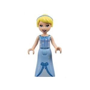 Minifigura LEGO de Cenicienta con vestido brillante y bisagra gruesa