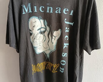 Vintage Tee MICHAEL JACKSON Dangerous World tour 92 by Pepsi Cola, 100% Cotton, size XXLarge, 1992