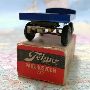 Vintage TRAILER Pahangsvogn, Mint box, Tekno 737 Made in Denmark 1956