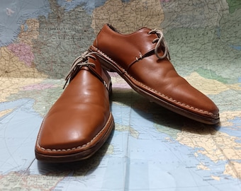 BRUNO MAGLI Men&#39;s Shoes in Genuine Leather, Handmade, Honey Color, Size 42, Bruno Magli Made in Italy
