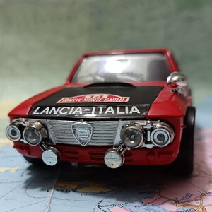 LANCIA FULVIA HF 1600 Rally MonteCarlo, Vintage die-cast 1:25 Scale model, Mint box, Politoys Made in Italy 1976
