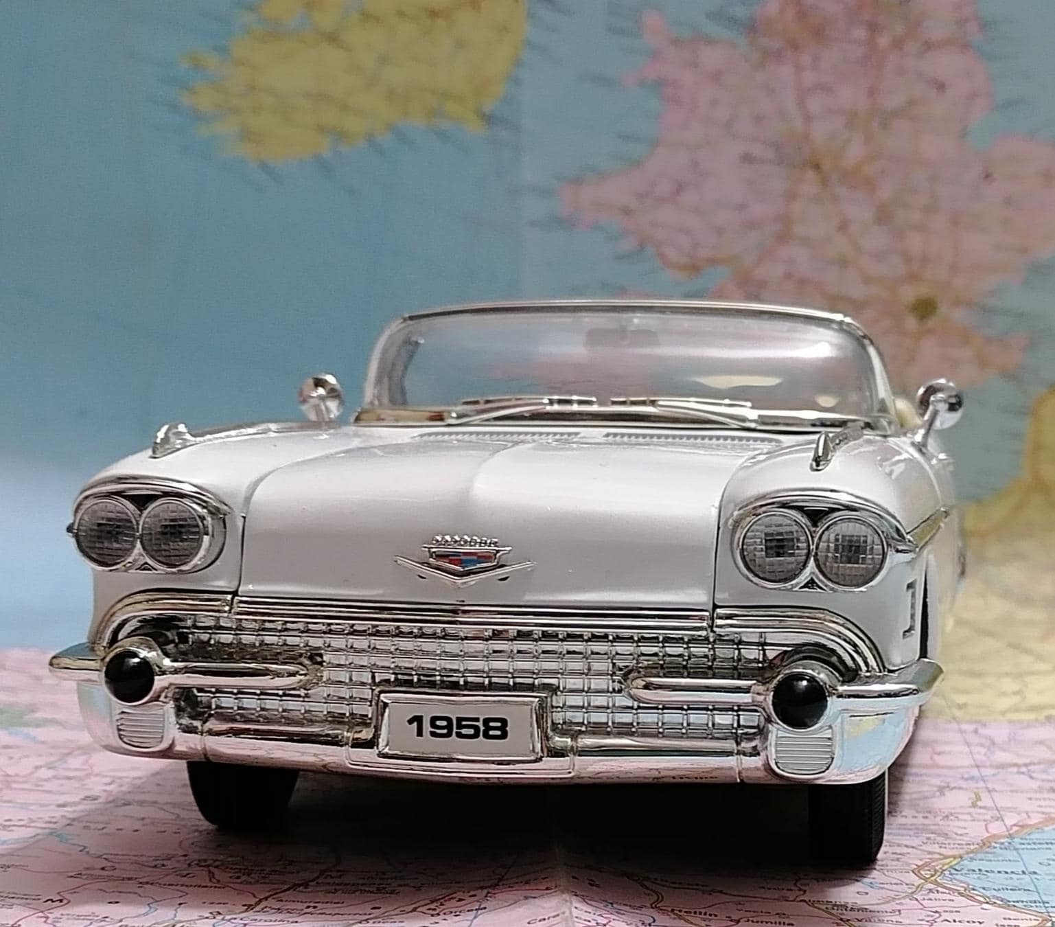 CADILLAC ELDORADO SEVILLE 1958, Vintage Diecast 1:18 Scale Model