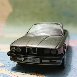 BMW 325i Cabrio 1986, Vintage diecast 1:43 Scale model Mint box, Gama Made in West Germany