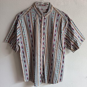 Vintage CAMICIA Uomo B & K , maniche corte , taglia Large , 100% cotone , anno 1988