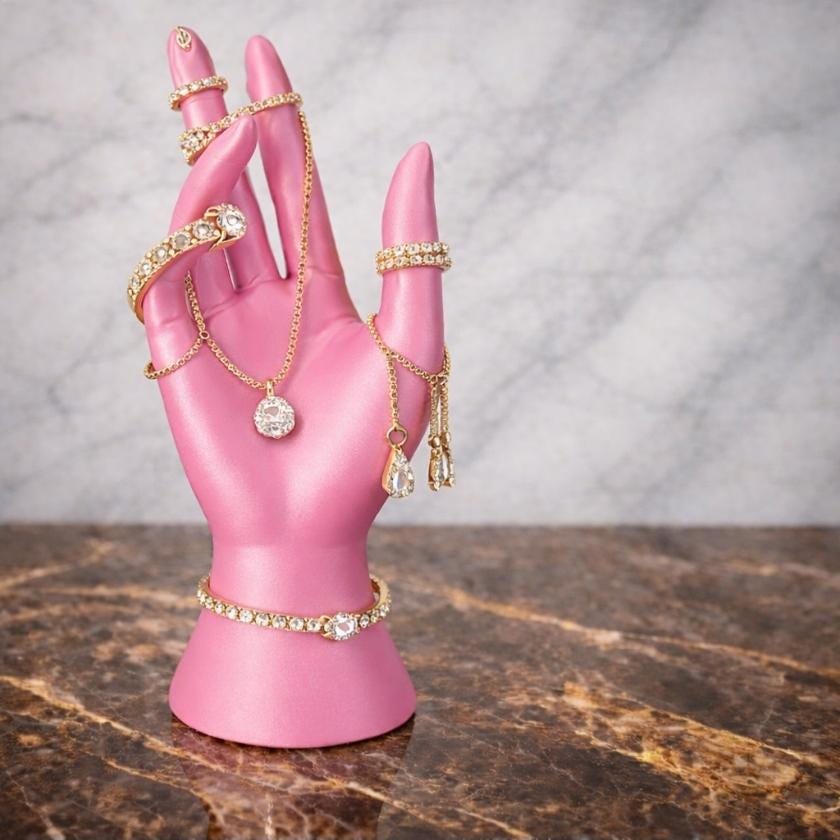 Pink Hand Jewelry Display Stand, Modern Mannequin Hand Holder, Ring ...