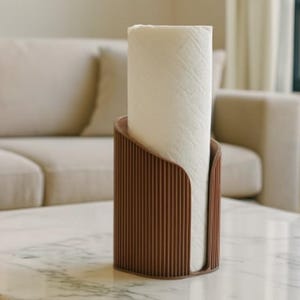 Minimalist Modern Paper Towel Holder - Ribbed Design - Perfect for Kitchen or Dining Room Decor