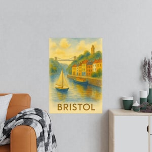 Bristol Art Print Watercolor Clifton Suspension Bridge Scene