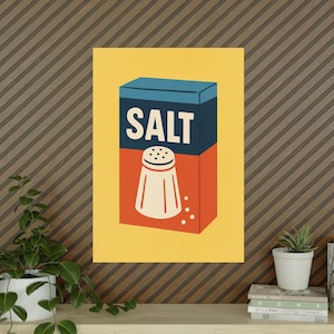 Salt Box Retro Wall Art A3 Kitchen Decor Print