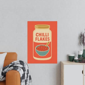 Chilli Flakes Jar Vintage Wand Kunst A3 Küche Poster