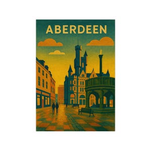 Aberdeen Travel Poster Scottish City Print