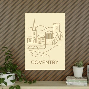 Coventry Line Art Print Minimal UK City Landmark Drawing