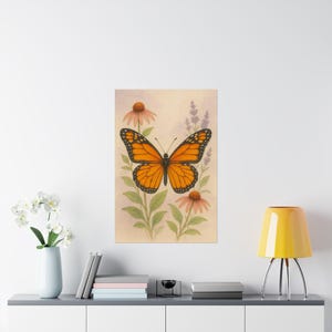 Whimsical Butterfly Art Print | Floral Decor, Nature Inspired Wall Art, Home Decor, Gift for Her, Nursery Decor