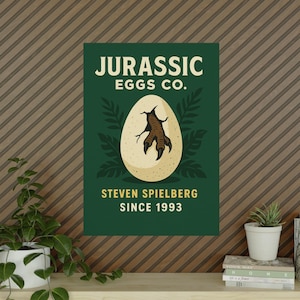 Vintage Jurassic Park Egg Poster | Retro Wall Art | Gift for Movie Lovers, Home Decor, Fan Art, Science Fiction Print