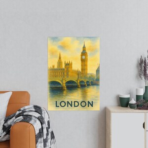 London Kunstdruck Aquarell Illustration von Big Ben und Biegering
