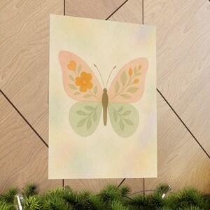 Whimsical Butterfly Art Print, Nature Wall Decor, Bright Home Aesthetic, Gifts for Nature Lovers, Spring Wall Art