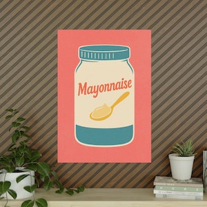 Mayonnaise Glas Retro Food Wand Kunst A3 Küche Poster