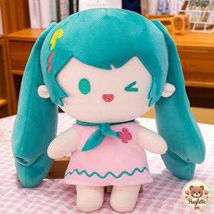 Hatsune Miku Plush inspired Kawaii Anime Vocaloid Soft Toy Birthday Gift Handmade Stuffed Doll Cute Collectible Otaku Present Japanese