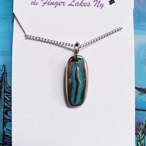 SENECA lake, finger lakes jewelry, gift idea, grandma gift, nature jewelry, pendant. Lake jewelry ,turquoise, Custom blue green patina, image 2