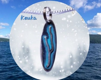 KEUKA finger lakes jewelry, gift idea, grandma gift, nature jewelry, pendant. Lake jewelry, bluegreen. Custom blue green patina,