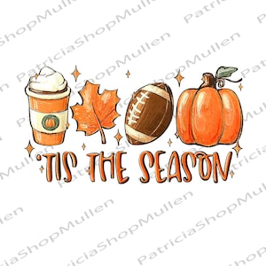 Tis The Season Shirt Png, Football Latte Leaves Pumpkin Png, Football Halloween Png, Halloween Png, Retro Spooky Season Shirt Design, Files
