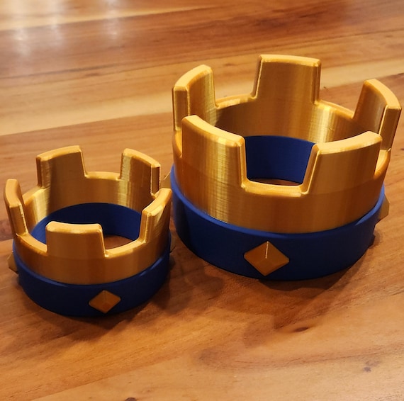 Königskrone inspiriert von Clash Royale | 3D-gedruckt | In 4 Größen und 2 Farben (Rot & Blau)
