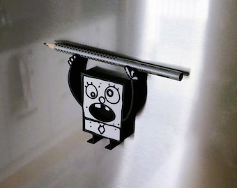 KritzelBob / DoodleBob Stifthalter – magnetisch | 3D-gedrucktes Fan-Art Desk Gadget | Geschenk für Cartoon-Fans