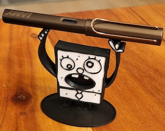 KritzelBob/DoodleBob Stifthalter – 3D-gedrucktes Fan-Art | Schwarz/Weiß