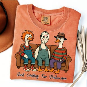 Funny Halloween Geese PNG: Horror Movie Parody T-Shirt Design (Digital Download)